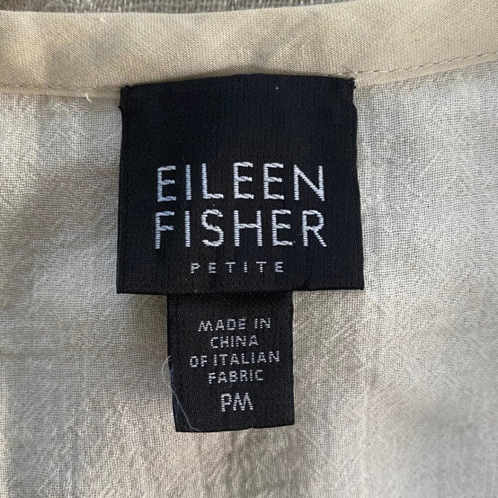 Eileen Fisher Linen Tie-Front Kimono Jacket Made with Italian Fabric, Size PM - Picture 7 of 10